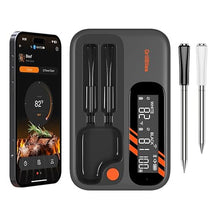 Load image into Gallery viewer, Meat Thermometer Digital Wireless - 5.4 Bluetooth and 5G Wi-Fi Meat Thermometer for Grilling and Smoking with IP67 Dual Probes - Backlight LCD Display and Smart App Alert for BBQ, Smoker, Oven, Grill
