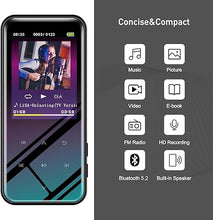 Load image into Gallery viewer, MP3 Player 136GB with Bluetooth 5.2 Portable Music Player with 2.4&quot; Large Screen Headphones Built-in Speaker Support FM Radio Voice Recorder E-Book
