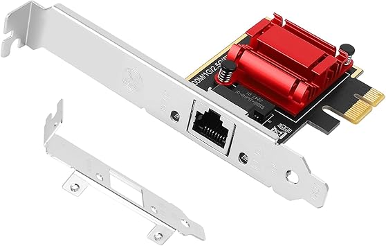 2.5Gb PCI-E NIC Network Card for Realtek8125B,100MbE/1GbE/2.5GbE Copper Single RJ45 Port,with Realtek RTL8125BG Chip,2.5GbE PCI Express 2.0 X1 Ethernet Adapter Support Windows/Linux/MAC