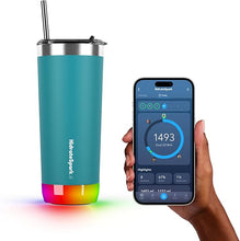 Load image into Gallery viewer, Hidrate Spark PRO Smart Tumbler with Lid &amp; Straw – Insulated Stainless Steel – Tracks Water Intake with Bluetooth, LED Glow Reminder When You Need to Drink – 20oz, Sea Glass
