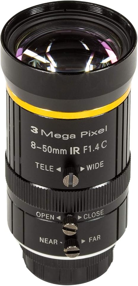 Arducam 8-50mm C-Mount Zoom Lens for IMX477 Raspberry Pi HQ Camera, with C-CS Adapter, Industrial Telescope Lens