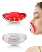 Load image into Gallery viewer, Red Light Device, FERNIDA 2 in 1 Lip and Eye Care Tool with Heated for Anti-Aging, Smooth Lip Wrinkles, Lip Plumper and Reduce Dark Circles, 4 Levels Heating Temps, White
