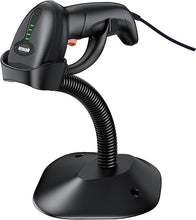 Load image into Gallery viewer, Symcode USB 1D Barcode Scanner with Stand Handheld Wired Laser Barcode Reader Scanner with Gooseneck Stand and Cable Twilight Blac
