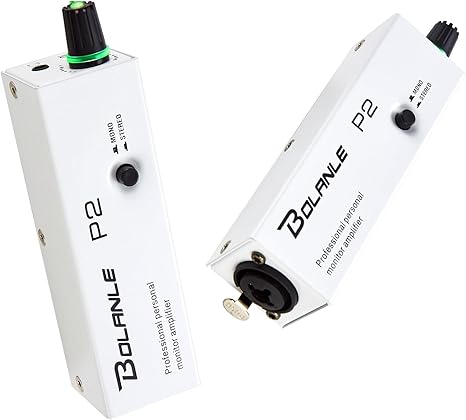 P2 Portable in Ear Monitor Amplifier, Headphone Amp with XLR and TRS Input 3.5mm Output, Headphone Amplifier with Stereo/Mono Switch for Keyboardists, Drummers, Guitar (Single Channel)
