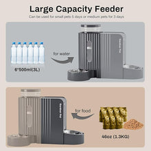 Load image into Gallery viewer, Gardner Pet Automatic Gravity Cat Food Feeder and Water Dispenser Stainless Steel Two-in-One Set Large Capacity Dispenser for Pets Dogs, Puppies, Kittens, Rabbits
