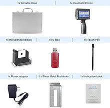 Load image into Gallery viewer, TIJ127 Handheld Inkjet Printer, Portable Handheld Printer with 4.3Inch Touch Screen Quick Drying Inkjet Coding Machine for Barcode Text Logo QR Code Batch Number (Support 25 Languages)

