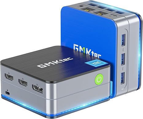 GMKtec Desktop Mini PC Windows 11 Pro Intel N100 12GB DDR5 512GB SSD Dual LAN, Mini Computer 1000Mbps, 4K Triple Display, WiFi6, BT5.2, Energy Efficient