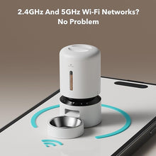 Load image into Gallery viewer, PETLIBRO Automatic Cat Feeder, 5G WiFi Automatic Dog Feeder with Freshness Preservation, 5L Timed Cat Feeder with Low Food Sensor, Up to 10 Meals Per Day, Granary Pet Feeder for Cats, White

