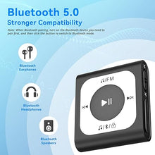 Load image into Gallery viewer, 64GB Clip MP3 Player with Bluetooth, AGPTEK A51PL Portable Music Player with FM Radio, Shuffle, No Phone Needed, for Sports(Black)
