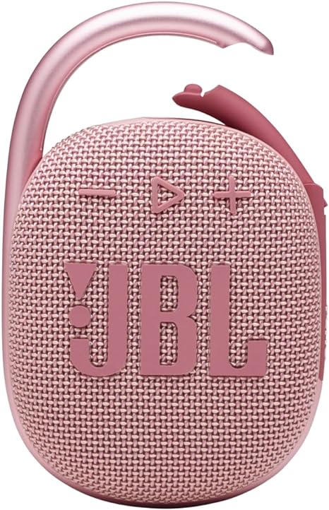 JBL Clip 4 - Portable Mini Bluetooth Speaker, big audio and punchy bass, integrated carabiner, IP67 waterproof and dustproof, 10 hours of playtime, speaker for home, outdoor and travel (Pink)