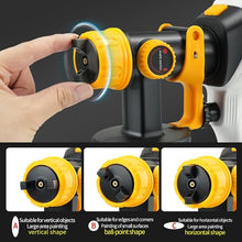 Load image into Gallery viewer, Paint Sprayer 1000W HVLP Electric Spray Paint Gun with 6 Copper Nozzles and 3 Spray Patterns 1200ML High Capacity Container for Furniture, Fences, Walls, Garage Doors (Yellow)
