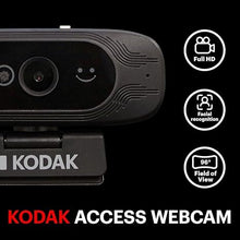 Load image into Gallery viewer, JPL Kodak Webcam | Business 1080p HD Video Conferencing Camera | Windows Hello Compatible Facial Recognition &amp; Built-in Privacy Lens Cover | Plug &amp; Play Solution
