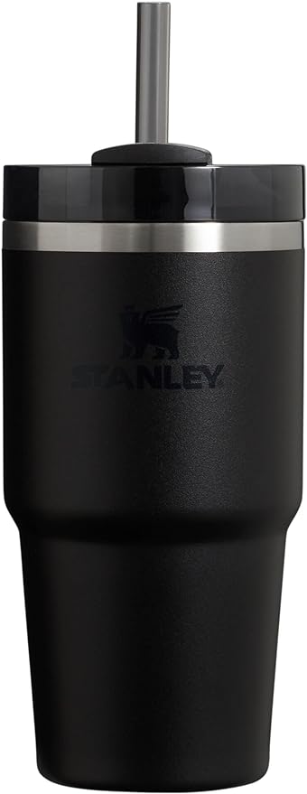 Stanley Quencher H2.0 FlowState Stainless Steel Vacuum Insulated Tumbler with Lid and Straw for Water, Iced Tea or Coffee, Smoothie and More, Black 2.0, 20oz