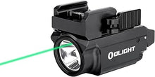 Load image into Gallery viewer, OLIGHT Baldr Mini 600 Lumens Rechargeable Weaponlight with Green Beam and White LED Combo, Magnetic USB Compact Tactical Flashlight with Adjustable Rail for G19, G45, Sig P320, and so on(Black)
