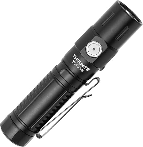 ThruNite TC15 V3 EDC Flashlight Max 2403 Lumens 223 Meters Rechargeable USB Type C Flashlights, Black Neutral White