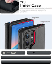Load image into Gallery viewer, OCASE Compatible with Galaxy S25 Ultra Wallet Case, PU Leather Flip Folio Case with Card Holders RFID Blocking Kickstand [Shockproof TPU Inner Shell] Protective Phone Cover 6.9 Inch 2025, Spliced Gray
