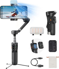Load image into Gallery viewer, Hohem iSteady X3 Gimbal Stabilizer for iPhone, Phone Stabilizer for Video Recording with Object Tracking, 3-Axis Foldable Phone Gimbal with Remote Control, Built-in Extendable Rod &amp; Tripod, TikTok
