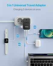 Load image into Gallery viewer, Universal Travel Adapter, VINTAR 100W GaN International Power Adapter with 3 USB C PD and 1 USB A QC, All in One Plug Adapter, Travel Adapter Worldwide for EU/UK/USA/AUS(Type C/G/A/I)
