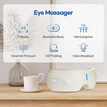 Load image into Gallery viewer, HubiCare FSA/HSA Eligible Eye Massager with Heat, Heated Eye Mask with Compression and Bluetooth Music for Migraine Relief, Dry Eyes, Relax and Reduce Eye Strain, Improve Sleep, Gifts for Women/Men
