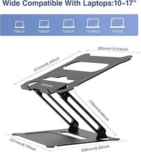 Load image into Gallery viewer, Adjustable Laptop Stand,Portable Laptop Computer Stand Riser&amp;Multi-Angle Stand with Heat-Vent to Elevate Laptop Holder for Mac,Notebook,Lenovo KT1-black
