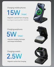 Load image into Gallery viewer, 2024 Upgraded 3-in-1 Wireless Charger for iPhone,Travel Magnetic Charger Stand Nightlight Foldable Wireless Charging Station Compatible with Magsafe Charger&amp;iPhone 16/15/14/13/12,Apple Watch&amp;AirPods
