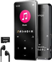 Load image into Gallery viewer, 64GB MP3 Player with Bluetooth 5.2, Music Player with Built-in Speaker, FM Radio, HD Recording, Picture, Video, EBook, Earphones Included
