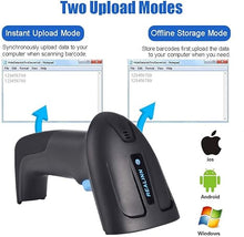 Load image into Gallery viewer, REALINN 2D Barcode Scanner Compatible with Bluetooh, Wireless, USB Wired Function, Portable Wireless QR Code Reader for Mobile Phone Tablet PC, iOS Android MacOs Windows Linux System
