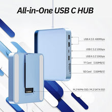 Load image into Gallery viewer, USB C Hub for iMac 24 inch 2021/2023, Minisopuru iMac USB Hub Support M.2 NVMe SSD, iMac Accessories for iMac M1/M3, iMac USB Adapter with USB C 10Gbps, USB A 3.2, SD/TF, M.2 SSD (Not Included), Blue.
