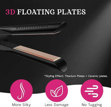 Load image into Gallery viewer, SKIMI Airflow Styler, Titanium Flat Iron Hair Straightener &amp; Curler, Professional Curling Wand with Cooling Air Vents to Lock in Style, 5 Temps &amp; Dual Voltage(Copper).
