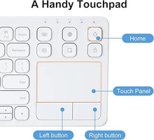 Load image into Gallery viewer, SANWA Multi Device Bluetooth Keyboard with Touchpad, Rechargeable Keypad with Trackpad for Laptop Desktop Computer PC iPad/iPhone Tablet, Compatible with MacBook, Windows, Android, iOS, White
