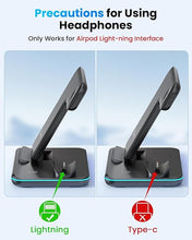 Load image into Gallery viewer, WAITIEE Wireless Charger 3 in 1, 15W Fast Charging Station for Apple Watch 10/9/8/Ultra 2/Ultra/SE/7/6/5/4/3/2, for AirPods 3/2/1/Pro for iPhone 16/15/14/13 /Plus/Pro/Pro Max/12/11(Black)
