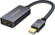 Load image into Gallery viewer, IVANKY Mini DisplayPort to HDMI Adapter, Mini DP(Thunderbolt) to HDMI Adapter, Gold-Plated Braided,Thunderbolt 2 to HDMI Compatible with MacBook Air/Pro, Microsoft Surface Pro/Dock, Monitor, Projector
