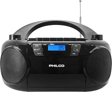 Load image into Gallery viewer, Philco Bluetooth CD Boombox with Cassette, MP3 CD USB Playback The Ultimate Retro Music Combo with Best Class Sound Performance, 12 watts, and Telescopic FM Antenna Provides Maximum Radio Reception
