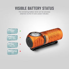 Load image into Gallery viewer, OLIGHT Perun 2 Mini Headlamp 1100 Lumens LED Head Flashlight, Rechargeable Headlight with Red Light Option, Great for Working, Hiking, Camping and Climbing (Orange Cool White: 5700~6700K)
