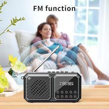 Load image into Gallery viewer, SHIDU Portable FM Radio with Bluetooth Speaker, Tf Card Player, Auto Scan Save Support USB AUX, Rechargeable Battery for Home, Camping, Outdoor
