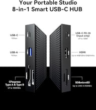 Load image into Gallery viewer, DOCKCASE Smart 8-in-1 CFexpress Type B/Type A Card Reader with Touch Screen | UHS-II SD/microSD Slots, 4K HDMI, USB-C &amp; USB-A 3.2 Gen 2 (10Gbps), 100W PD for Filmmakers, Photographers &amp; Creators

