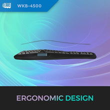 Load image into Gallery viewer, Adesso WKB-4500UB - Wireless Ergonomic Desktop Touchpad Keyboard, Split Keys Design, Palm Rest, Media Control Hotkeys, Long Battery Life - Compatible for Laptop/Desktop, Black

