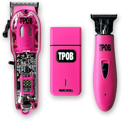 TPOB Slime 2 Candy Pink Clipper Trimmer Shaver Set Barber Hair Clippers in Matte Pink with Taper Blade