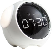 Load image into Gallery viewer, Expression Clock,Cute Dog Shape Clock with Facial Expressions Voice Activated Night Light Wake Up Alarm Clock Toddler Children (White)
