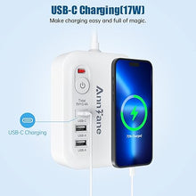 Load image into Gallery viewer, European Travel Plug Adapter with 4FT Extension Cord, (Not for UK) US to European International Plug Adapter Travel Essentials France Germany Greece
