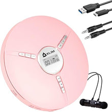 Load image into Gallery viewer, KLIM Discman Portable CD Player with a Built-in Battery - New 2024 - Ideal Car CD Player with Earphones - Compatible CD-R CD-RW MP3 Compact Mini CD Players Personal CD Walkman - Pink
