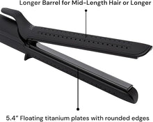 Load image into Gallery viewer, L&#39;ANGE HAIR Le Duo Grande 360° Airflow Styler | 2-in-1 Curling Wand &amp; Titanium Flat Iron Professional Hair Straightener and Curler with Cooling Air Vents to Lock in Style | Adjustable Temp (Black)
