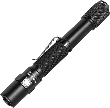 ThruNite LED Flashlight Neutral White, Archer 2A V3 450 Lumens Portable EDC AA Flashlight with Lanyard, IPX8 Water-Resistant Dual Switch Outdoor Light for Hiking, Camping, Everyday Use - Black NW