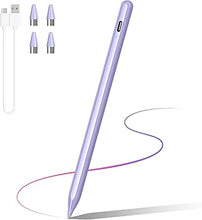 Load image into Gallery viewer, Stylus Pen for Android and i-OS, Stylists Pen for Touch Screens/i-Pad/Phones, Rechargeable Stylus Pencil for A-pple/Android/Tablet, 16.5CM, Purple
