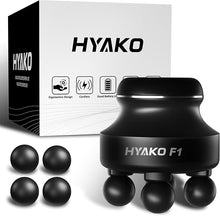 Load image into Gallery viewer, HYAKO F1 4-Heads Handheld Electric Deep Tissue Body Massager – Portable Orbital Professional Muscle Massager Tool for Easing Shoulder and Back Tension and Chiropractic Tool for Myofascial Release
