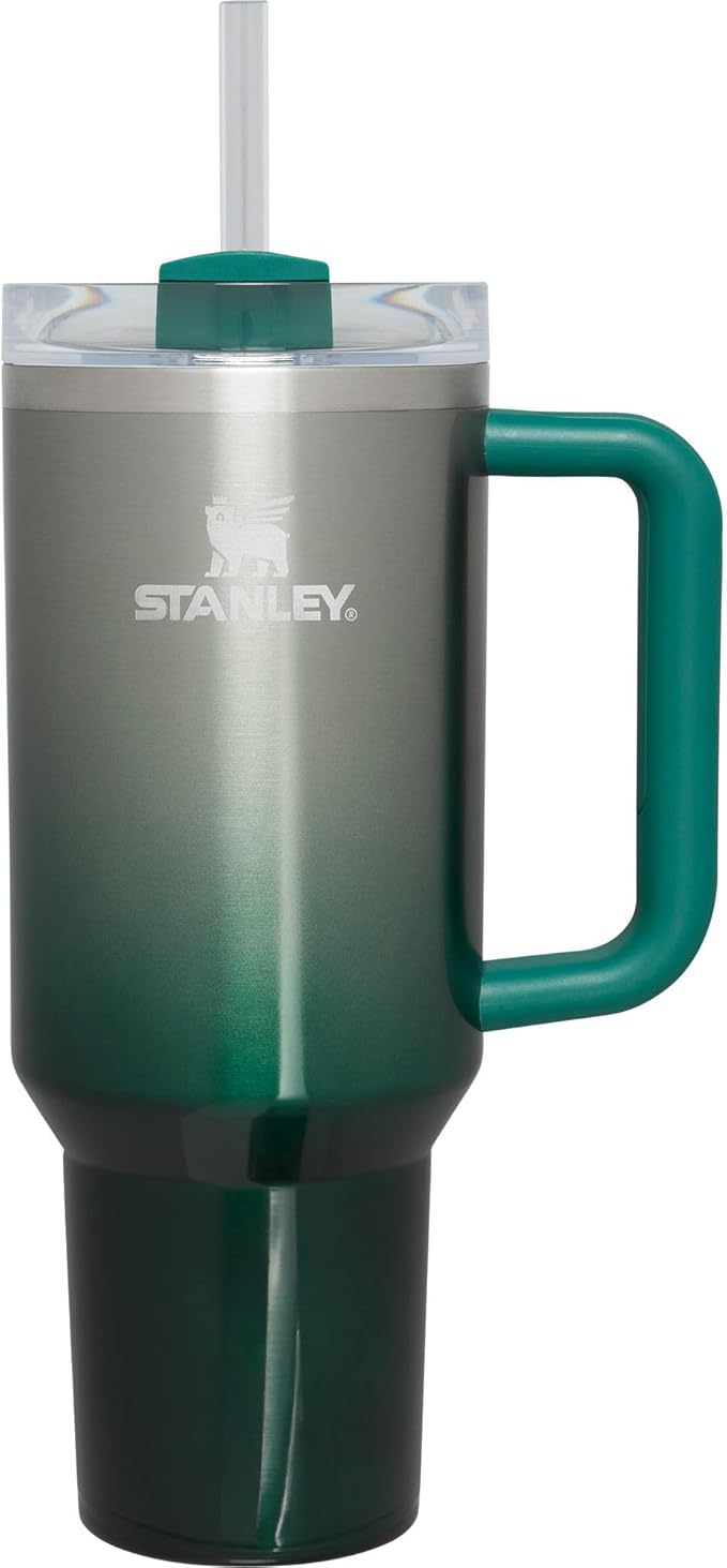 STANLEY Quencher H2.0 FlowState Stainless Steel Vacuum Insulated Tumbler with Lid and Straw for Water, Iced Tea or Coffee (Pine Gradient, 40 oz)