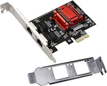 Load image into Gallery viewer, Dual-Port PCIe Gigabit Network Card 1000M PCI Express Ethernet Adapter with Intel 82575/82576 Two Ports LAN NIC Card for Support PXE for Windows/Windows Server/Linux/Freebsd/DOS with Low Profile
