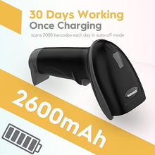 Load image into Gallery viewer, NADAMOO Wireless Barcode Scanner 328 Feet Transmission Distance USB Cordless 1D Laser Automatic Barcode Reader Handhold Bar Code Scanner with USB Receiver for Store, Supermarket, Warehouse - Black
