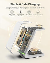 Load image into Gallery viewer, Wireless Charging Station for Apple - 3 in 1 Wireless Charger Stand Dock Watch and Phone Charger Station for Apple Watch 8/7/SE/6/5/4/3/2, iPhone 16 15-12 Pro Max SE XS X, Samsung, AirPods Pro/3/2
