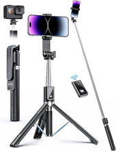 Load image into Gallery viewer, Selfie Stick Phone Tripod with Remote, 50 inch Portable 5 in 1 Selfie Stick Phone Tripod, Wireless Selfie Stick Tripod for Cell Phone Compatible with iPhone 15/14/13 Pro Max Gopro Android
